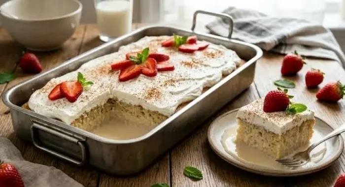 مراحل تهیه کیک سه شیر خانگی