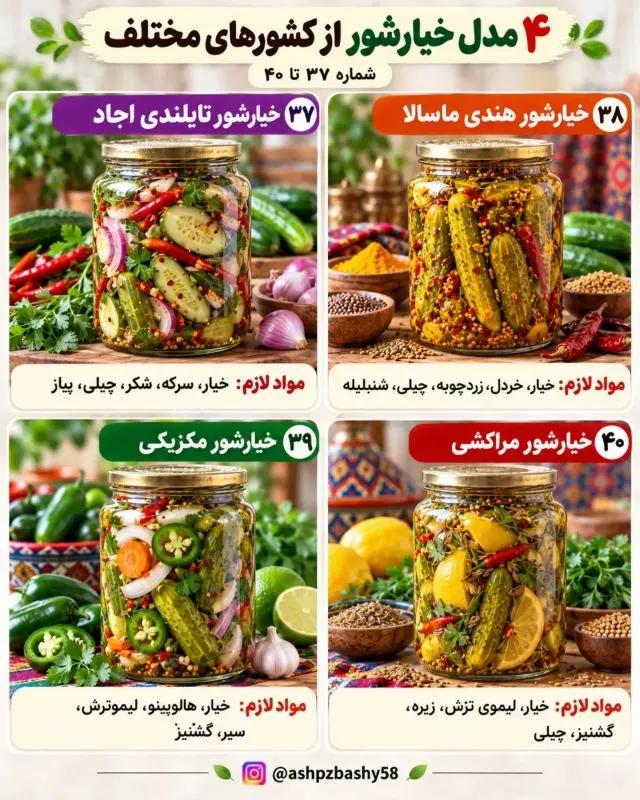 تصویر مرتبط با معرفی ۴۰ مدل خیارشور از طعمهای تند تا شیرین و ادویهای در جهان