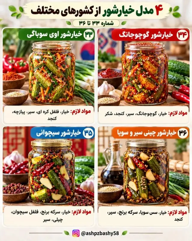تصویر مرتبط با معرفی ۴۰ مدل خیارشور از طعمهای تند تا شیرین و ادویهای در جهان
