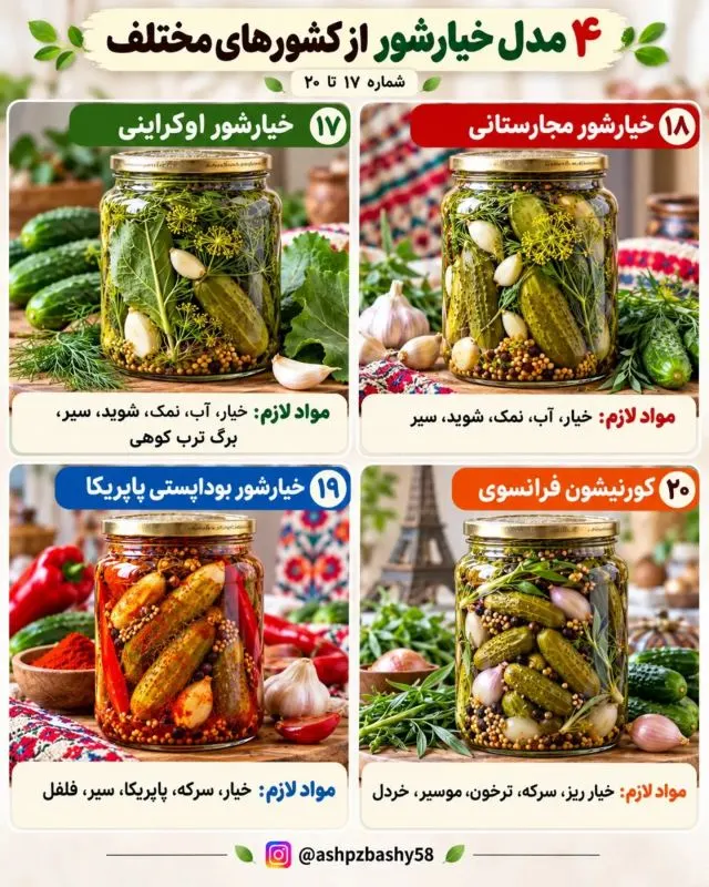 تصویر مرتبط با معرفی ۴۰ مدل خیارشور از طعمهای تند تا شیرین و ادویهای در جهان