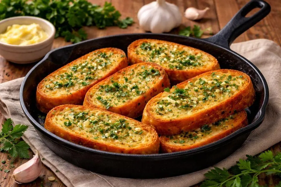 تصویر مرتبط با طرز تهیه نان سیر با نان بربری مانده؛ پیشغذای خوشعطر و ترد با مواد ساده