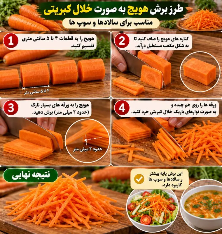 روشهای مختلف برش سبزیجات به سبک حرفهای
