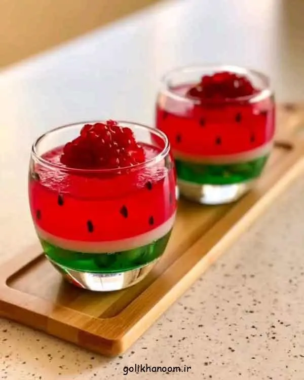 تصویر مرتبط با ایده‌های خلاقانه تزیین ژله یلدا برای مدرسه با طرح‌های رنگارنگ