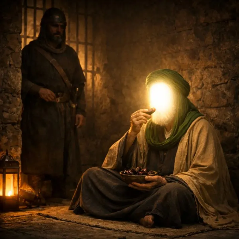 امام موسی کاظم (ع) در حال کمک به نیازمندان به صورت ناشناس