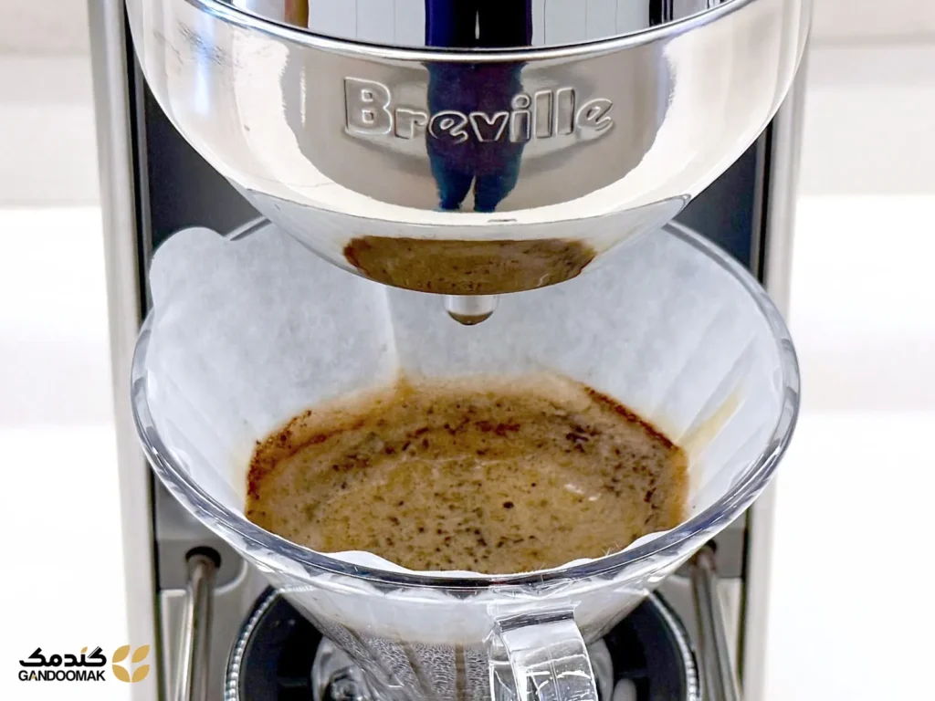 دمآوری قهوه با دستگاه Breville Spiral Luxe با فیلتر کاغذی و پارچ شیشهای