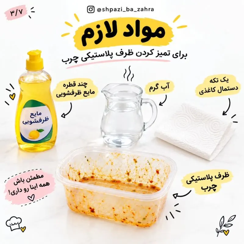 ظروف پلاستیکی تمیز و بدون چربی