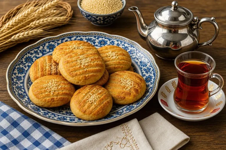طرز تهیه کلوچه فومن؛ تصویر کلوچه فومن نرم و خوش‌عطر با طرح سنتی