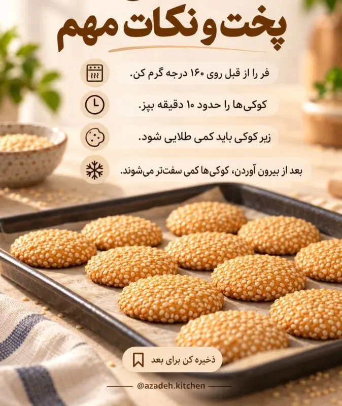 کوکی ارده و عسل؛ میانوعدهای ساده، مقوی و خوشمزه