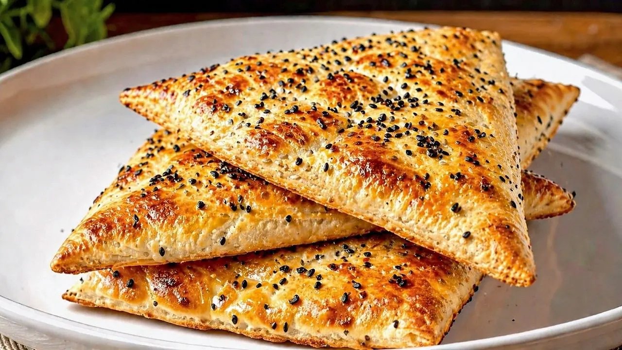 تصویر نان پیتا رژیمی بدون آرد سفید در تابه با بافت بادکنکی