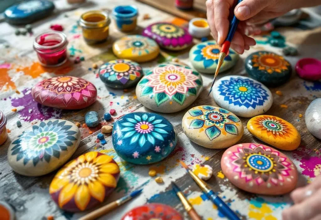 تصویر مرتبط با نقاشی روی سنگ؛ خلق آثار هنری رنگارنگ با چند سنگ ساده