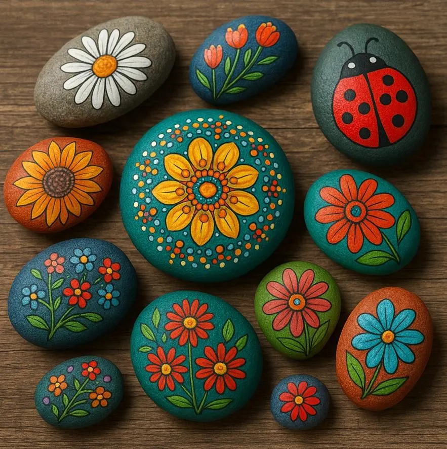 تصویر مرتبط با نقاشی روی سنگ؛ خلق آثار هنری رنگارنگ با چند سنگ ساده