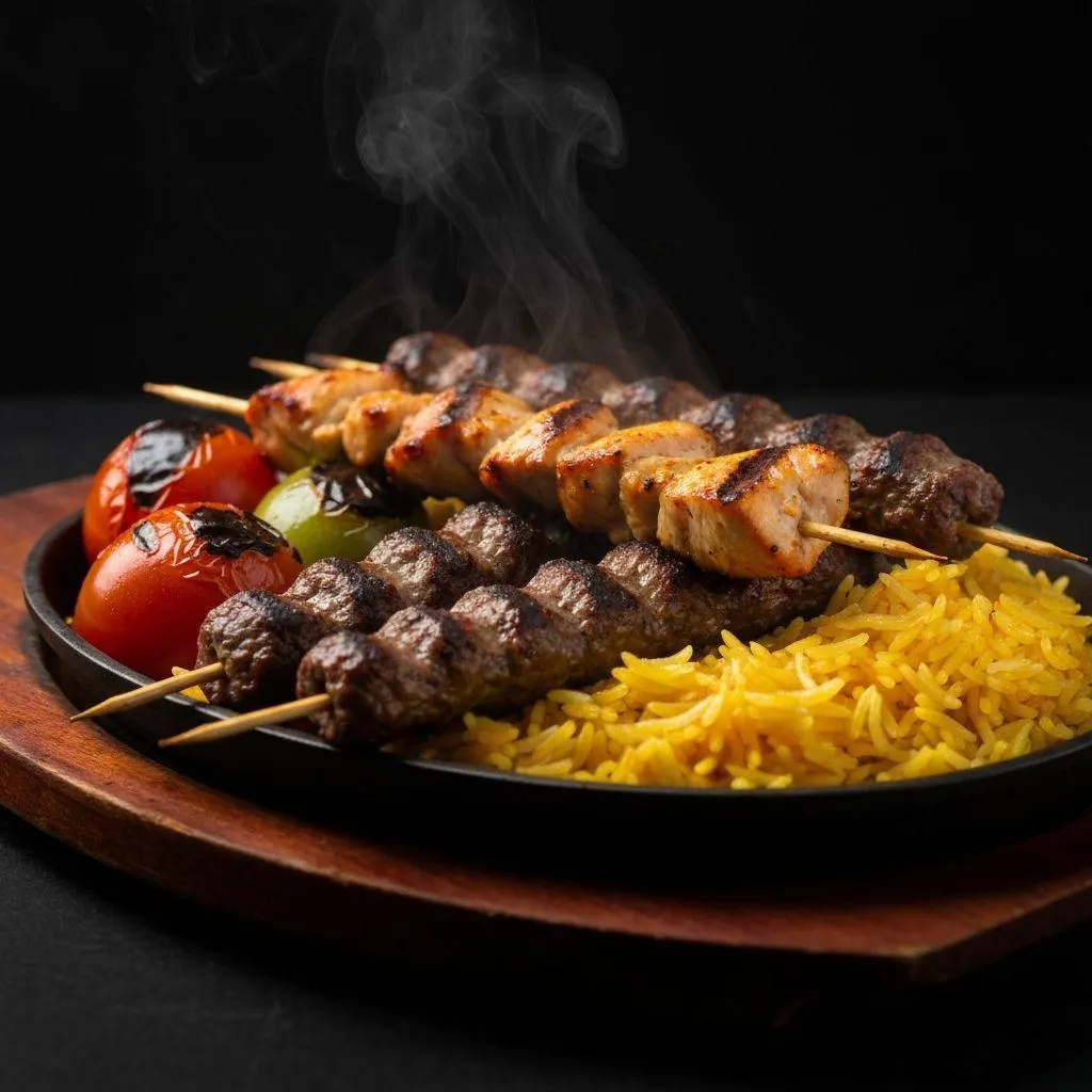 تصویر مرتبط با طرز تهیه کباب تسبیحی مهرهای؛ کباب دو رنگ و مجلسی با طعمی بینظیر