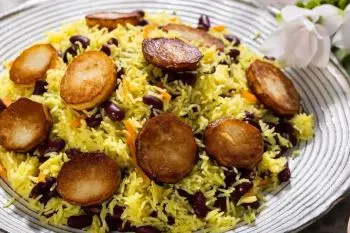 تصویر پلو با لوبیا قرمز، غذای سنتی خوشمزه و معطر ایرانی