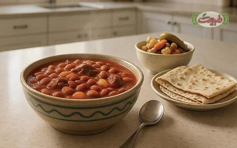 کشک بادمجان سنتی با گردو و سبزی
