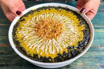 آش بادمجان سنتی بروجرد با کشک و نعنا داغ