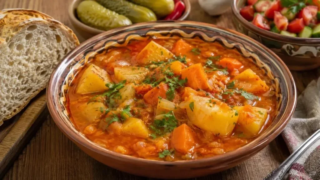 تصویر مرتبط با طرز تهیه خوراک سیب زمینی و گوجه فرنگی خوشمزه و اقتصادی برای ۴ نفر