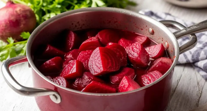 تصویر مرتبط با روش پخت لبو قرمز و خوشرنگ در قابلمه با طعمی شیرین و براق