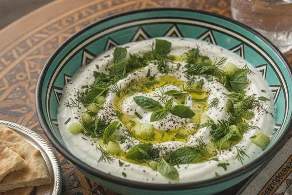 تصویر مرتبط با ایده‌های شیک و ساده برای تزیین ماست خیار با مواد خانگی