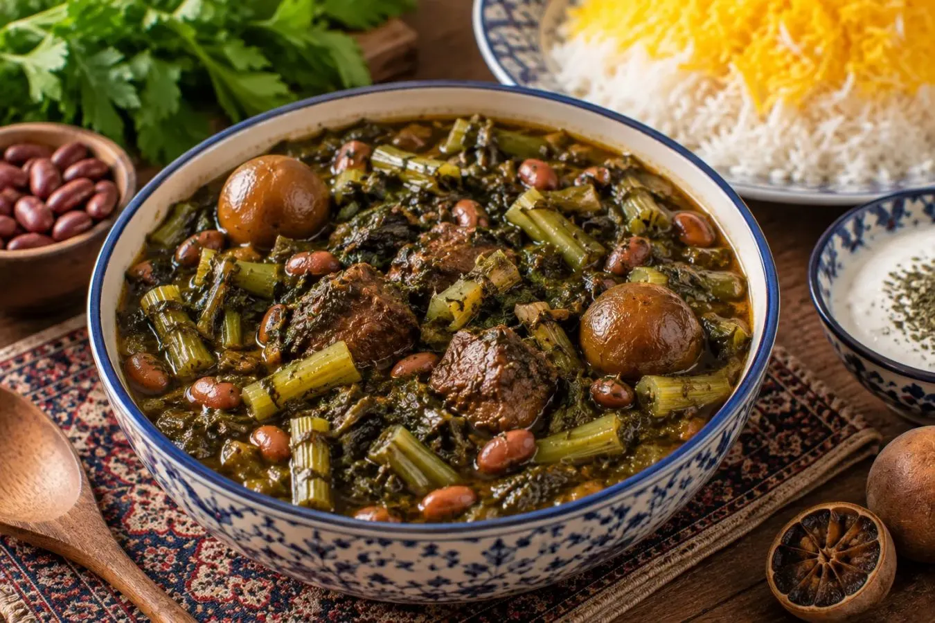تلخی خورشت کرفس؛ خورشت کرفس خوش رنگ و خوش عطر بدون تلخی