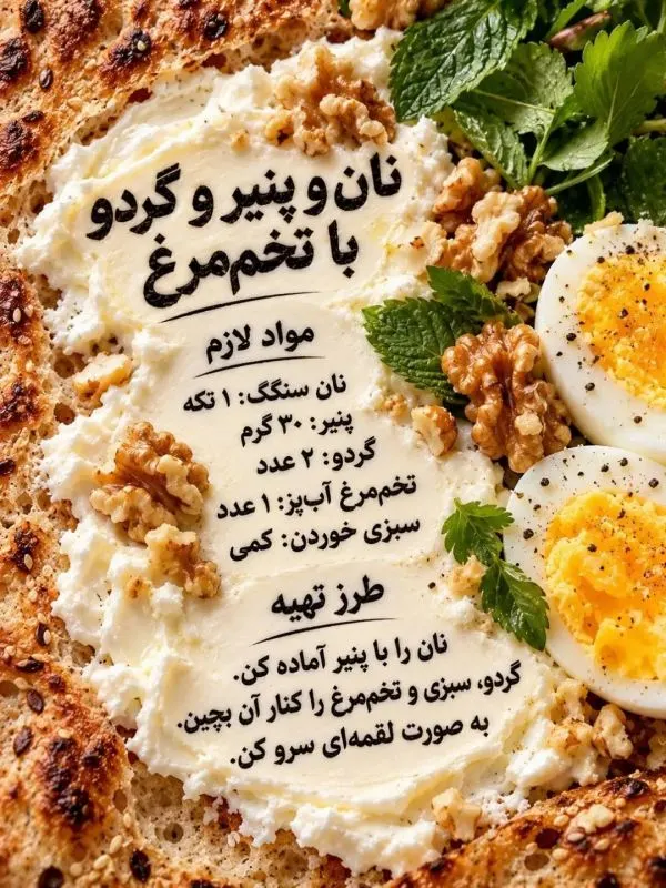 کاسه جو دوسر با میوه‌های تازه و مغزهای خوراکی
