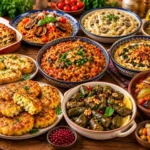 غذای خوشمزه بدون گوشت؛ تصویری از غذاهای متنوع و خوشمزه بدون گوشت و مر
