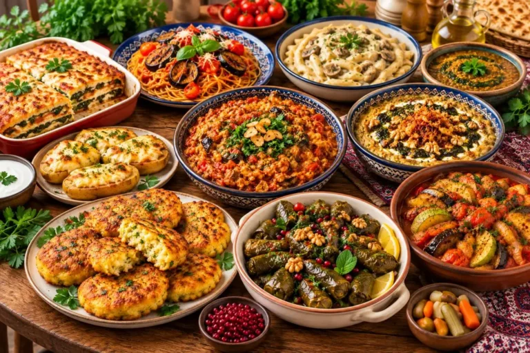 غذای خوشمزه بدون گوشت؛ تصویری از غذاهای متنوع و خوشمزه بدون گوشت و مر
