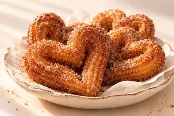 چوروس قلبی ترد و دارچینی؛ مرحله به مرحله