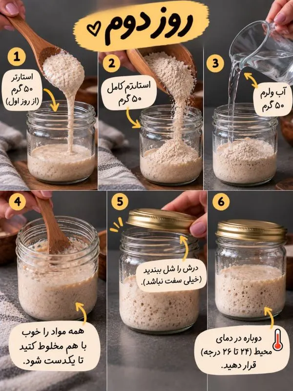 تصویر مرتبط با روش تهیه خمیر ترش خانگی با آرد و آب برای نانهای خوشطعم