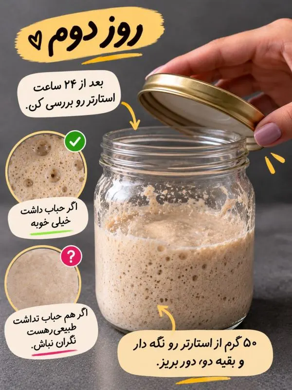 تصویر مرتبط با روش تهیه خمیر ترش خانگی با آرد و آب برای نانهای خوشطعم