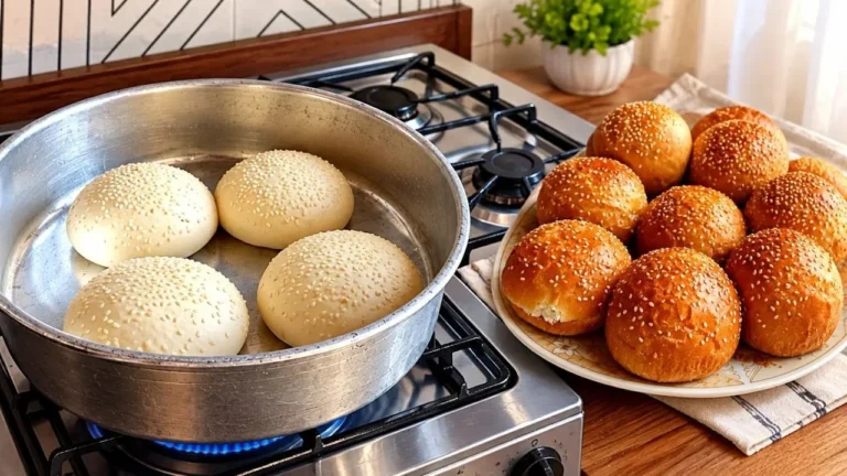 روش تهیه نان همبرگر نرم؛ نان همبرگر نرم و پنبه‌ای که روی شعله گاز بدو