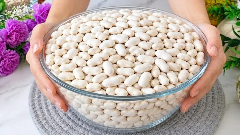 خوراک لوبیا سفید لعاب دار ترکی در ظرف سنتی