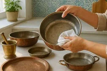 براق کردن ظروف مسی؛ چطور ظروف مسی را مثل روز اول براق کنیم؟ ۵ ترفند خا