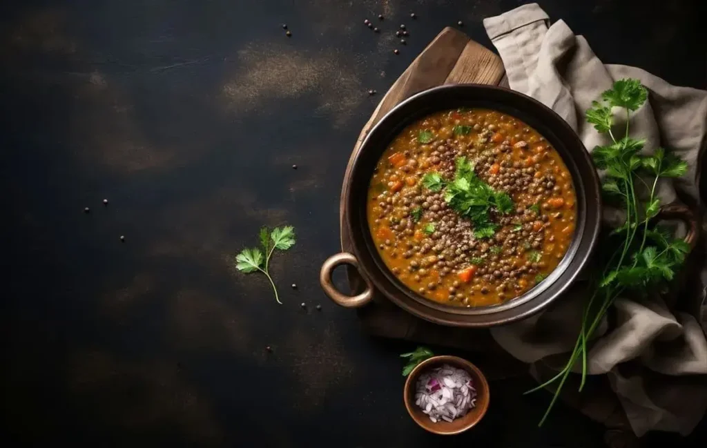 آش غوره کردستان با تزئین نعنا داغ و پیاز داغ