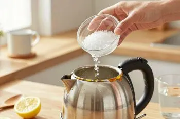 در کتری، شیرآلات و سینک؛ رسوب سفید آهکی در کف کتری برقی