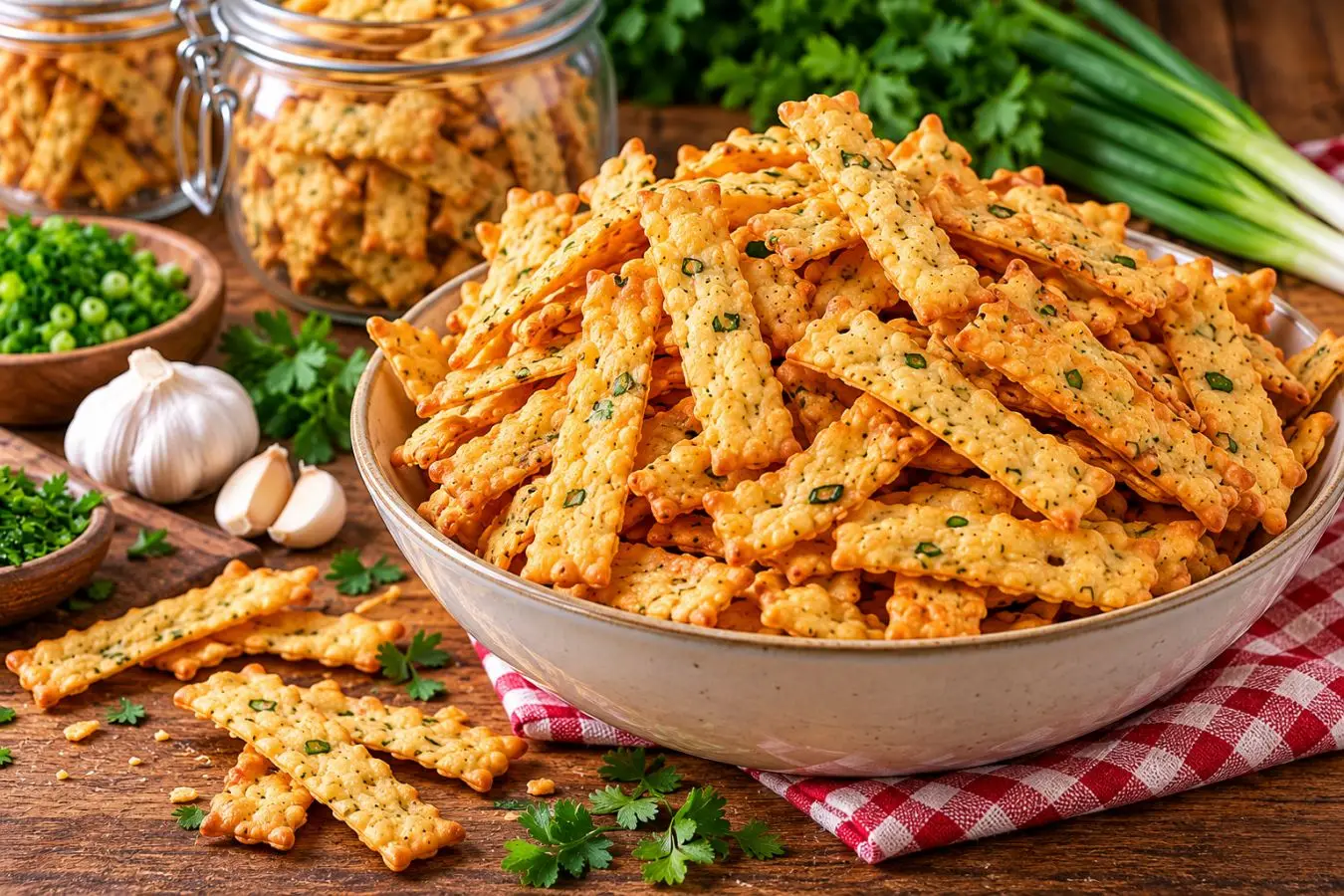 چیپس پیراشکی سیر و سبزیجات خانگی ترد و خوشمزه