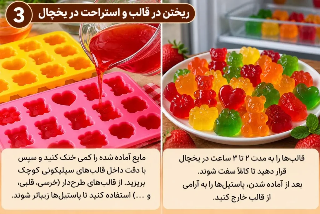 تصویر مرتبط با روش آسان تهیه پاستیل خانگی با پودر ژله رنگارنگ