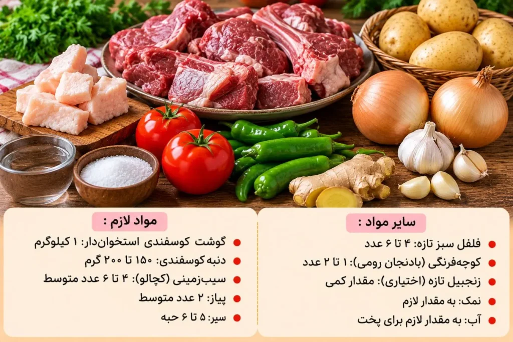 کباب افغانی تهیه شده با گوشت گوسفند در قابلمه