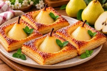 شیرینی گلابی با خمیر هزارلا؛ آسان، خوش عطر و مجلسی