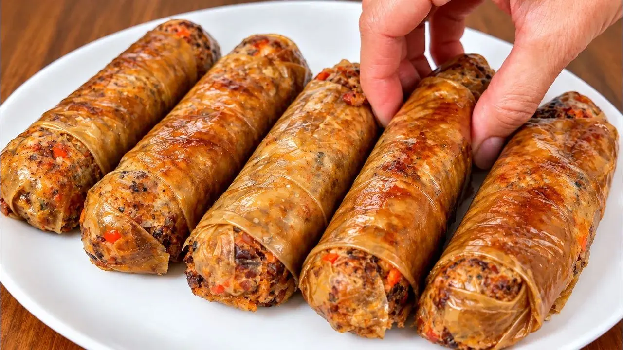 سوسیس گیاهی سریع با لوبیا؛ سوسیس گیاهی پیچیده شده با لوبیا و قارچ بدو