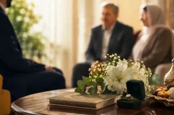 آداب و رسوم مراسم خواستگاری؛ نمایی از مراسم خواستگاری با حضور خانواد