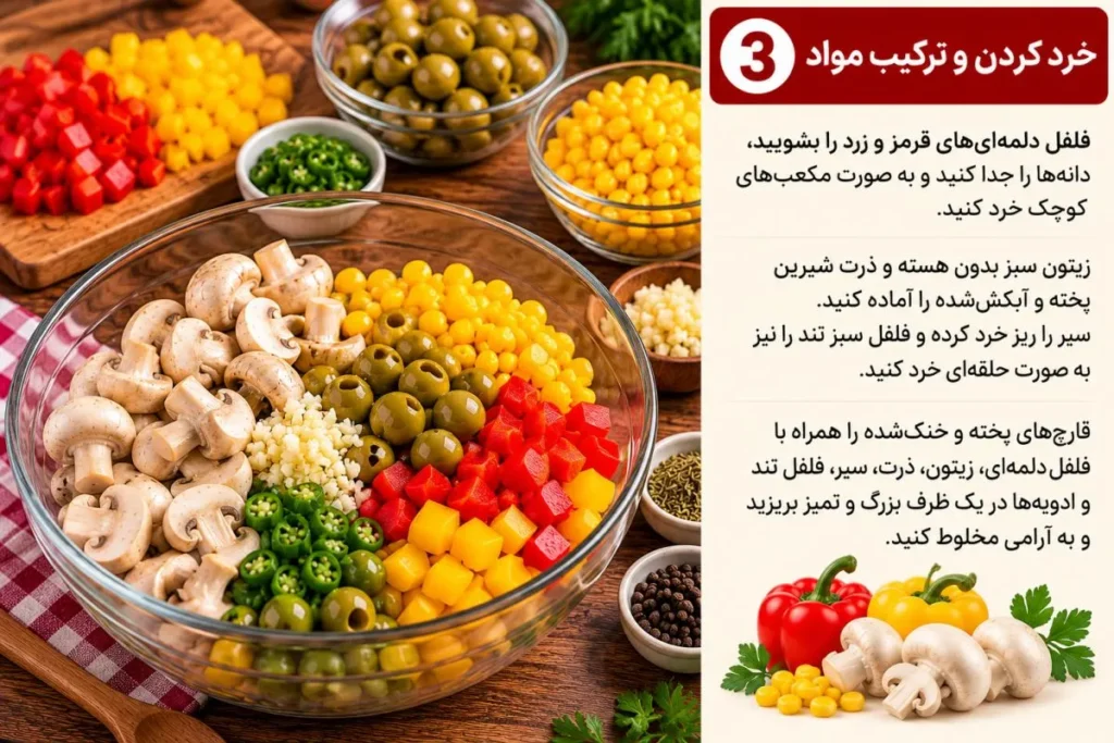 تصویر مرتبط با طرز تهیه ترشی قارچ رستورانی با زیتون و ذرت در خانه