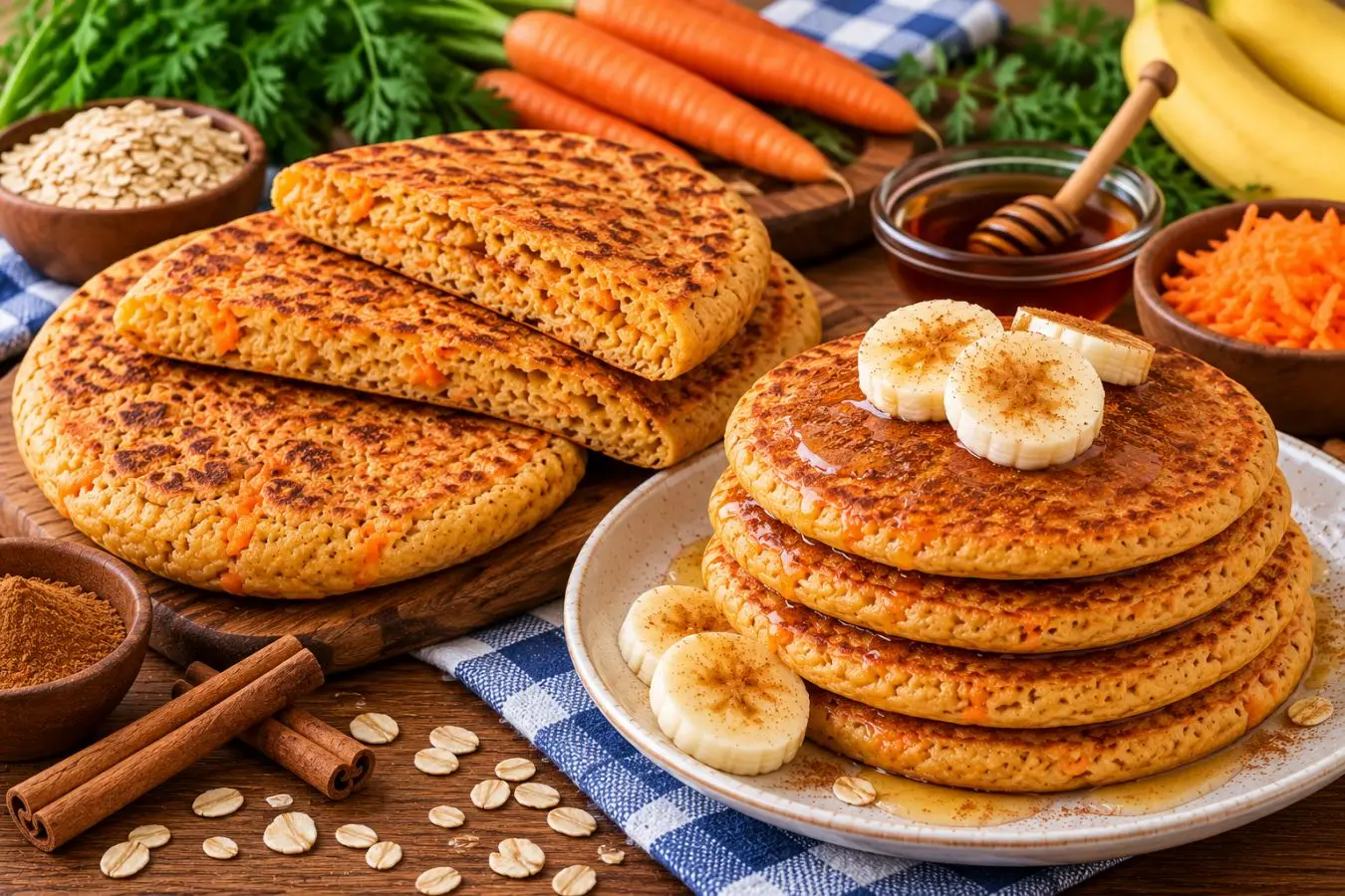 نان و پنکیک رژیمی تهیه شده با جو دوسر و هویج بدون آرد سفید