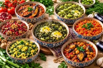 خورشت ایرانی بدون گوشت با سبزیجات و حبوبات
