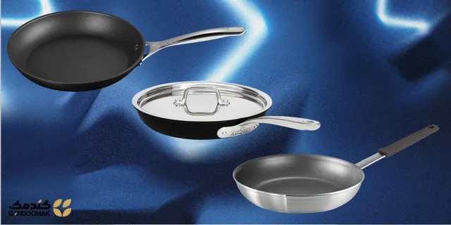 ماهیتابه نچسب با دسته سیلیکونی و سطح پخت صاف