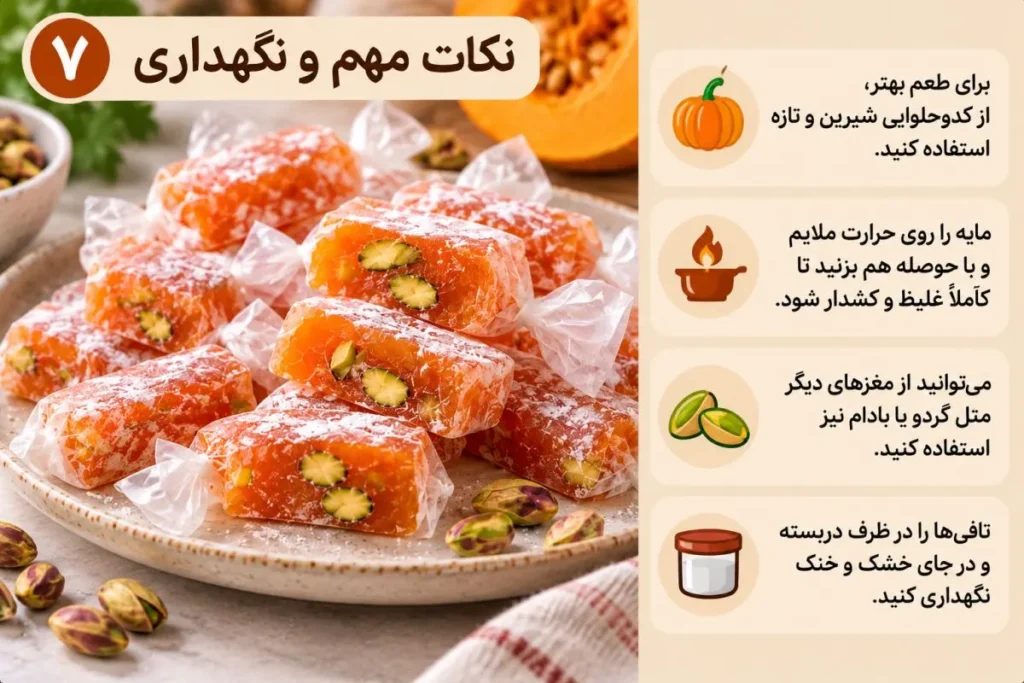 تافی خانگی کدو حلوایی با طعم بینظیر