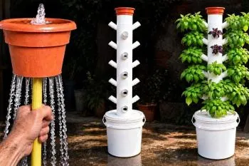 نمایی از سیستم هیدروپونیک خانگی برای کشت سبزیجات