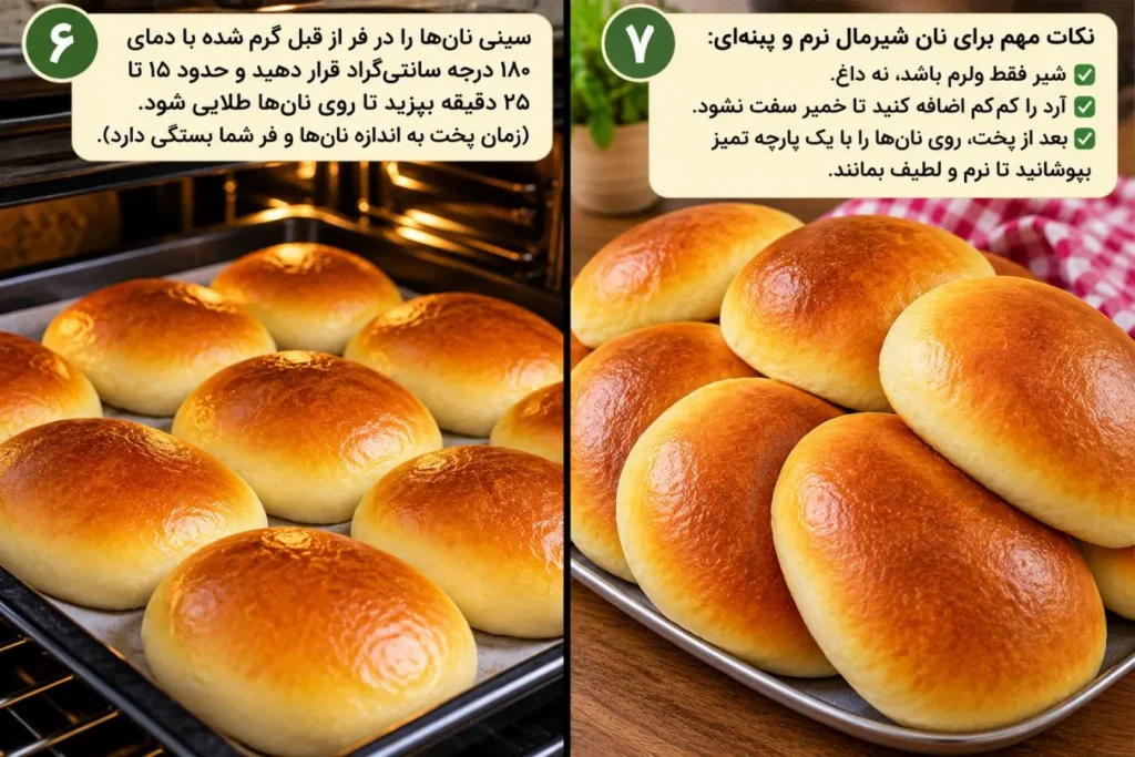 نان شیرمال خانگی با بافت نرم و طلایی