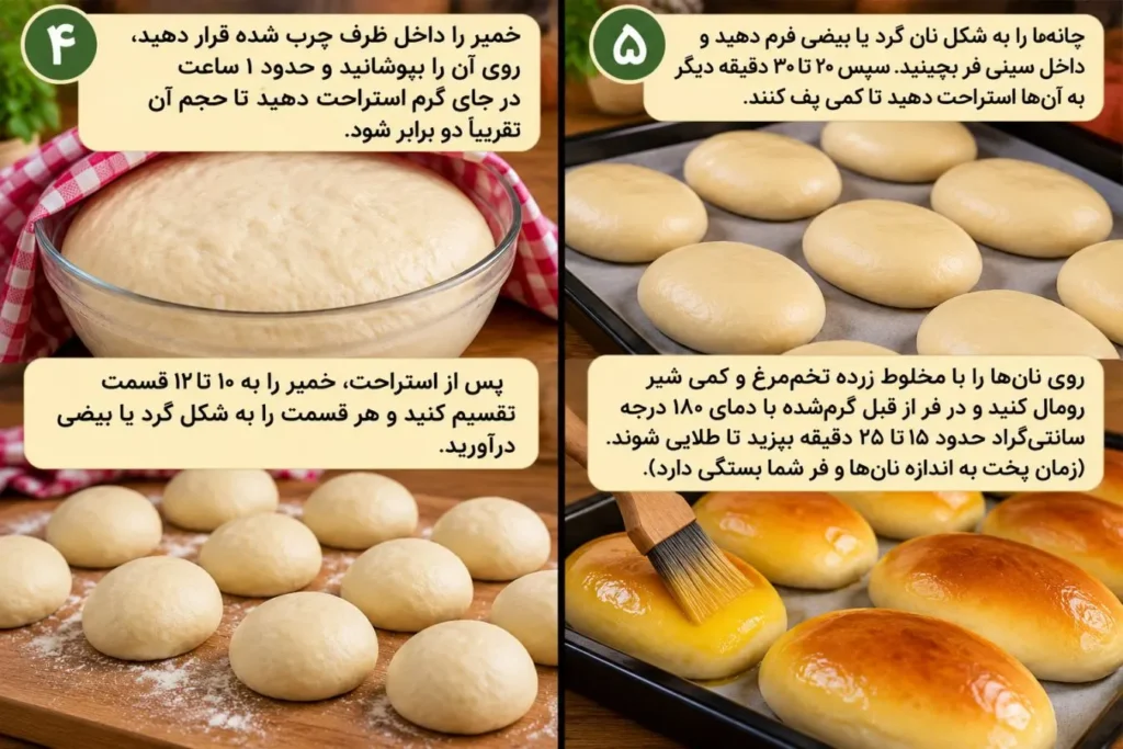 نان شیرمال خانگی با بافت نرم و طلایی