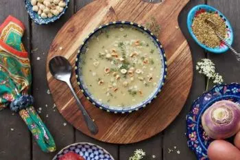 آش شلغم یزدی سنتی، خوشمزه و مقوی با عطر سبزی و نعناع داغ