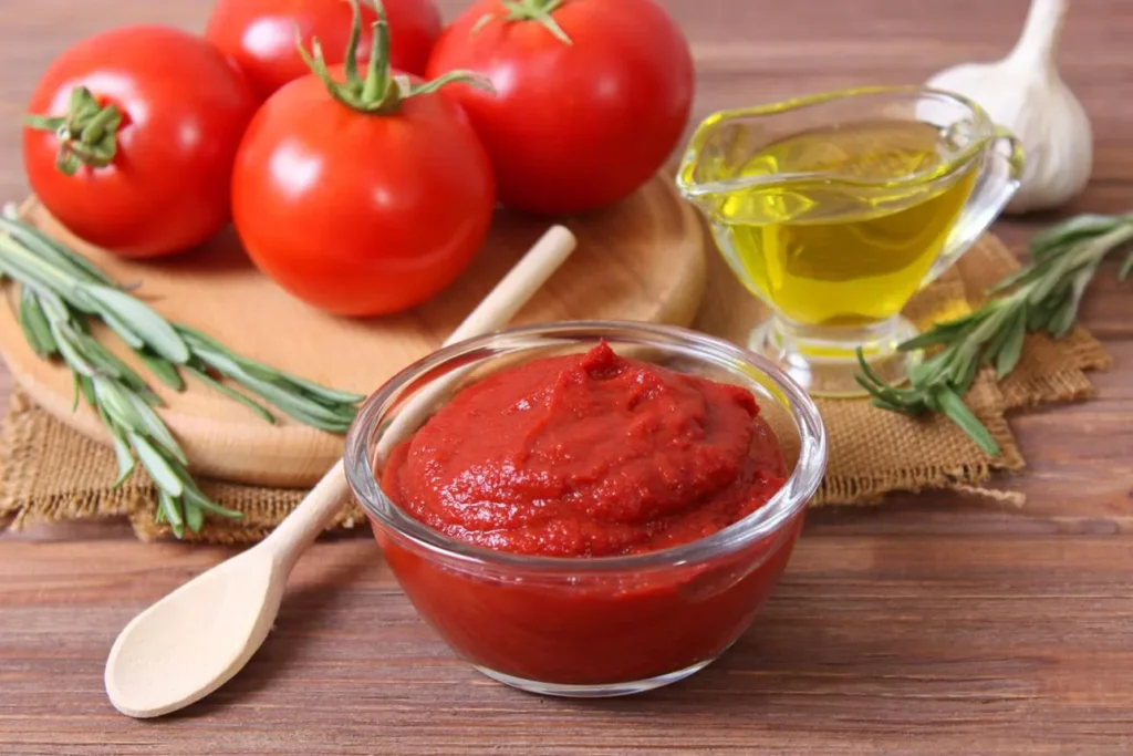 رب گوجه فرنگی روی میز
